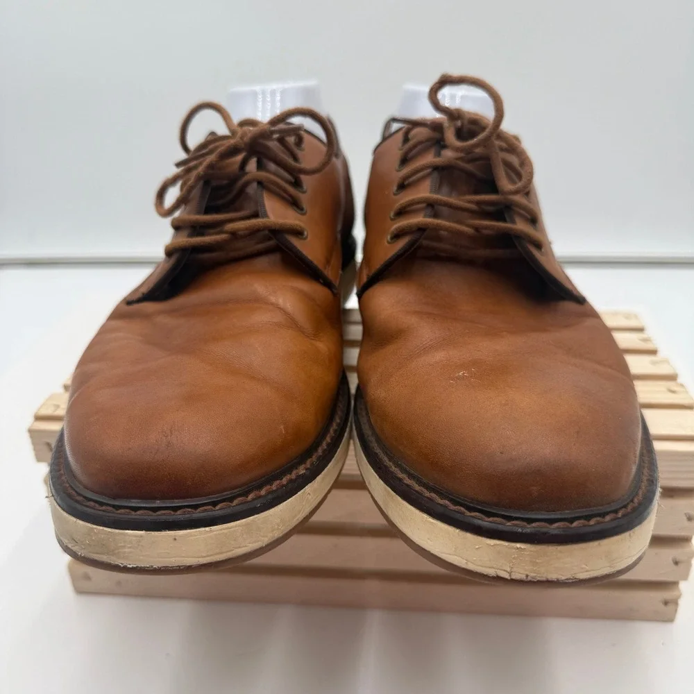 Vince Camuto Oxford Shoes Elyas Leather Suede Hybrid Brown Mens Size 12M